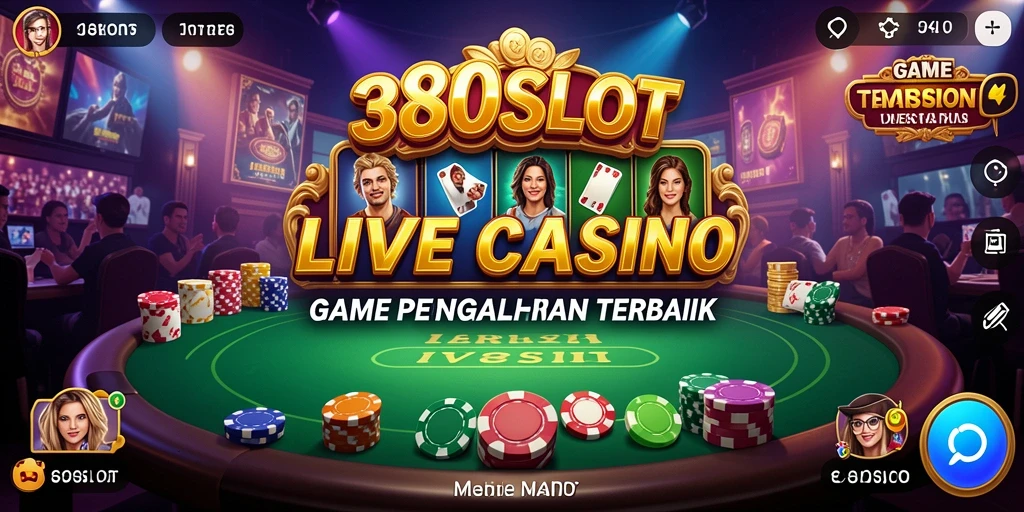 Screenshot gameplay Live Casino di aplikasi 380SLOT yang menampilkan dealer profesional.