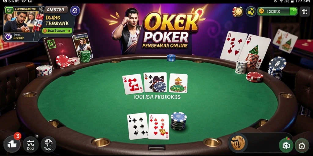 Tampilan gameplay poker yang menarik dan mendebarkan.