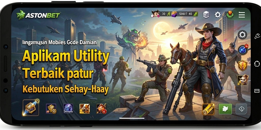 Tampilan utama ASTONBET dengan berbagai fitur aplikasi Utility.