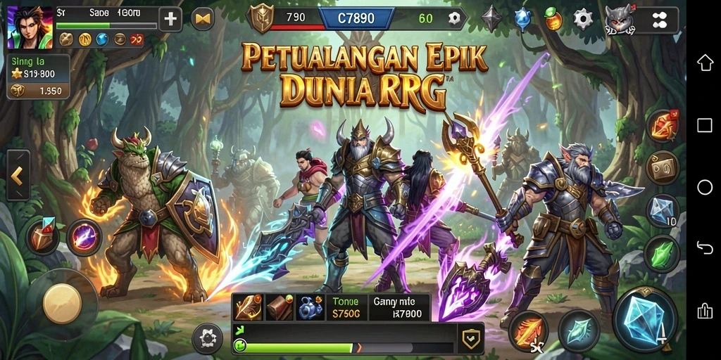 Tampilan gameplay RPG yang mendebarkan dan penuh aksi.