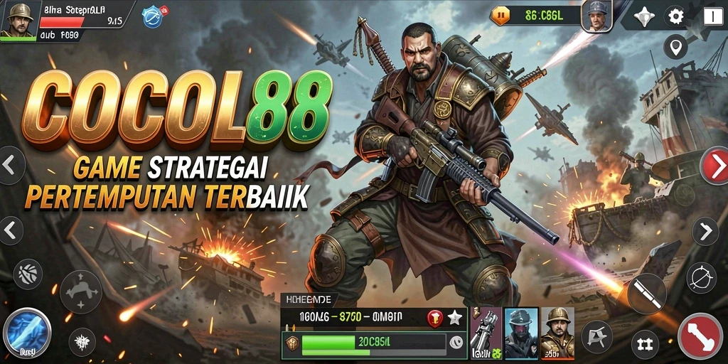 Screenshot menunjukkan pertempuran strategis dalam COCOL88.