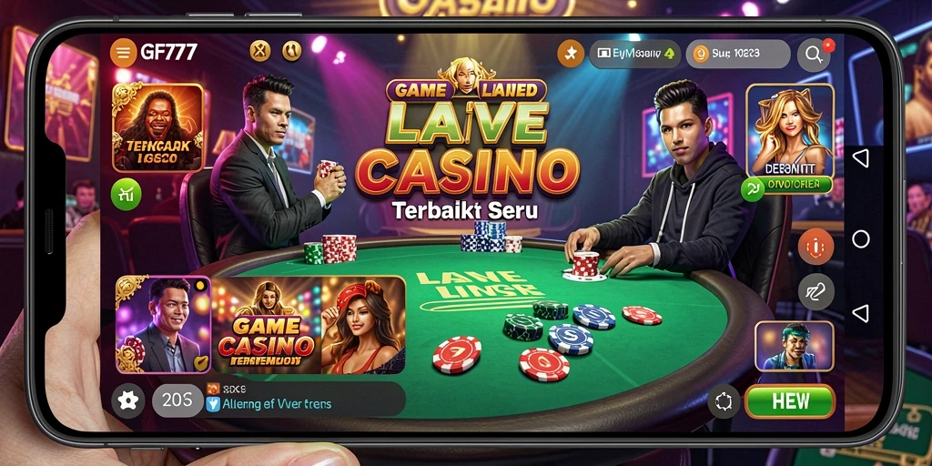 Screenshot GF777 menampilkan gameplay seru di Live Casino.