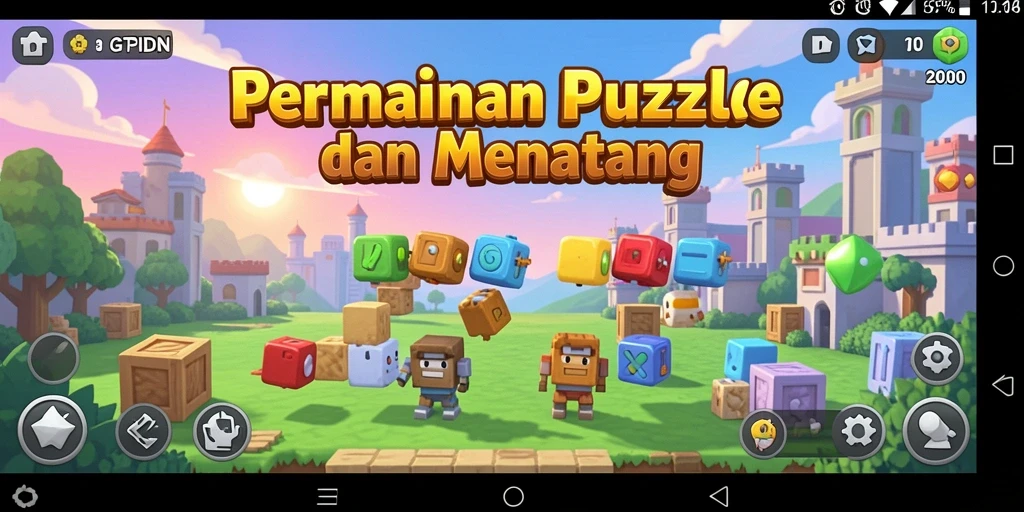 Tampilan menarik gameplay GTPIDN dalam menyelesaikan puzzle.