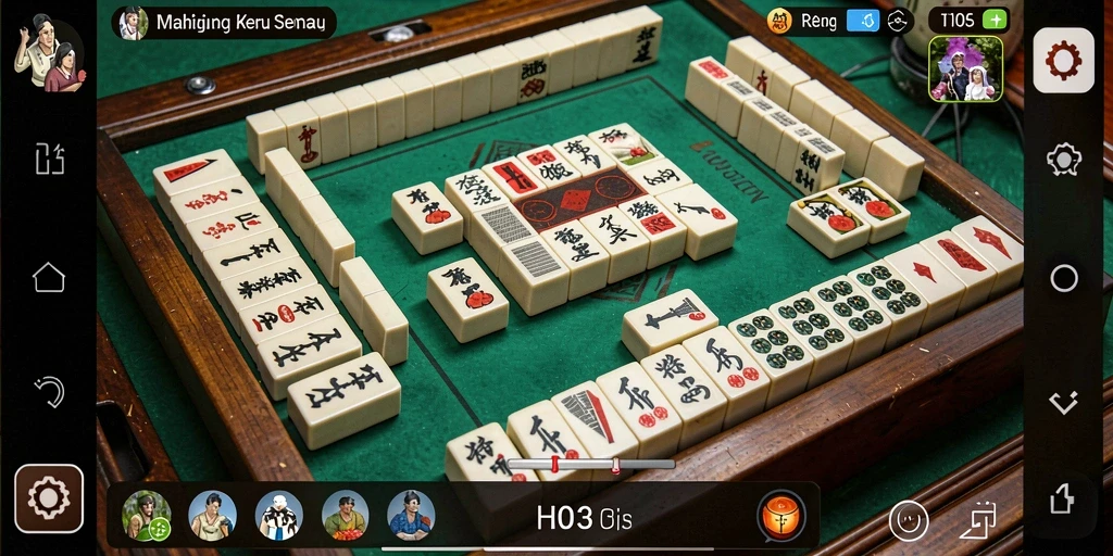 Screenshot H03 menunjukkan gameplay Mahjong yang menegangkan dan menantang.