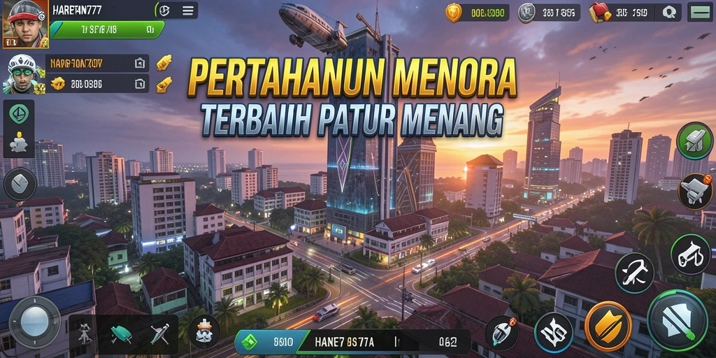 Screenshot dari gameplay Tower Defense yang menegangkan di HARAPAN777.