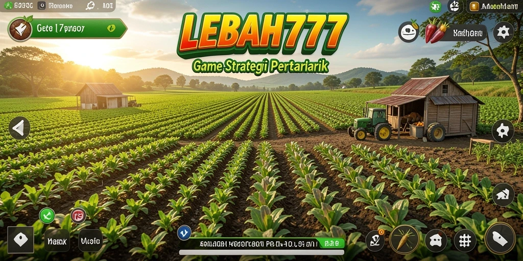 Tangkapan layar dari gameplay LEBAH777 yang menunjukkan aktivitas bertani yang seru.