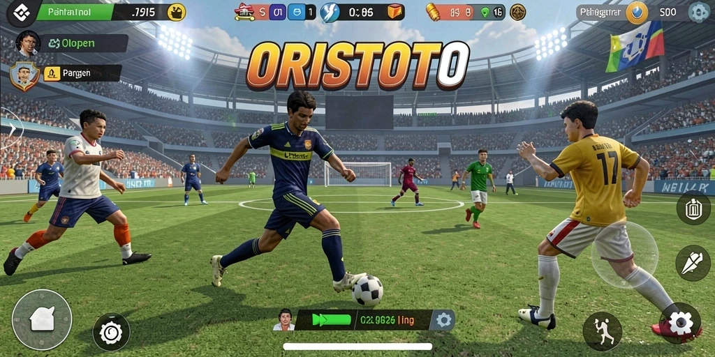 Screenshot utama ORISTOTO menampilkan gameplay mendebarkan olahraga.