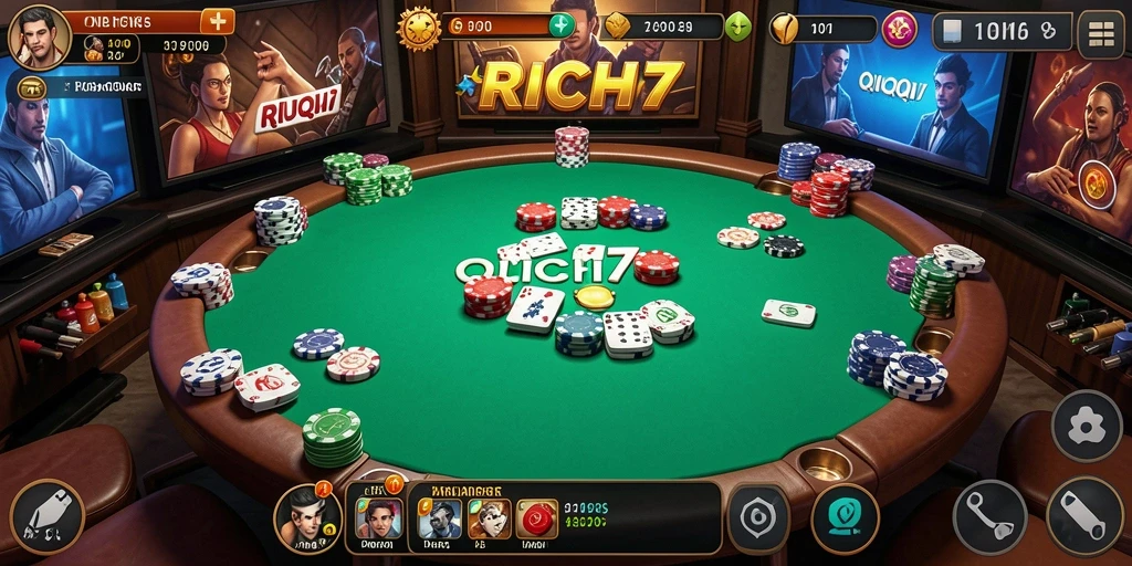 Tampilan gameplay seru dari RICH7 dengan suasana QiuQiu.