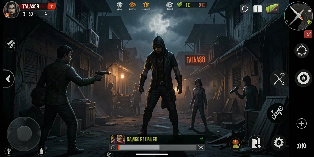 Tangkapan layar dari gameplay TALAS89 yang menegangkan dan menyeramkan.