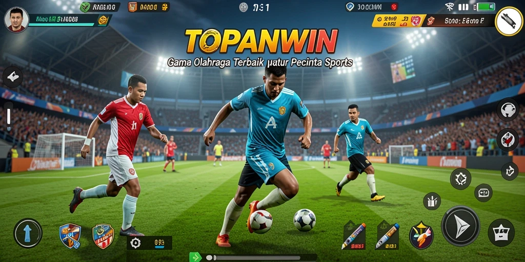 Tampilan gameplay TOPANWIN dengan serunya pertandingan olahraga.