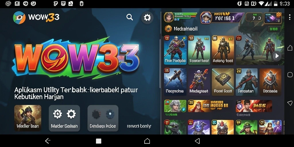 Tampilan antarmuka WOW33 yang intuitif dan mudah digunakan.